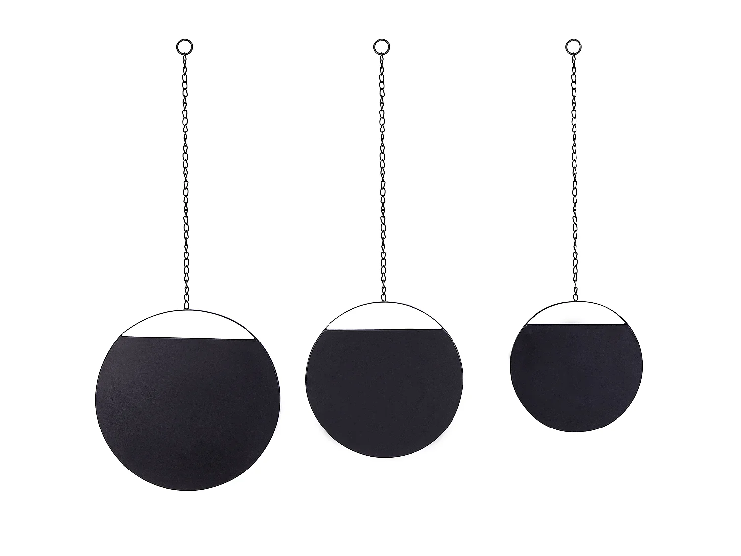 Wall Mirror ODOS 33/29/24 cm 80/75/69 cm Metal Black