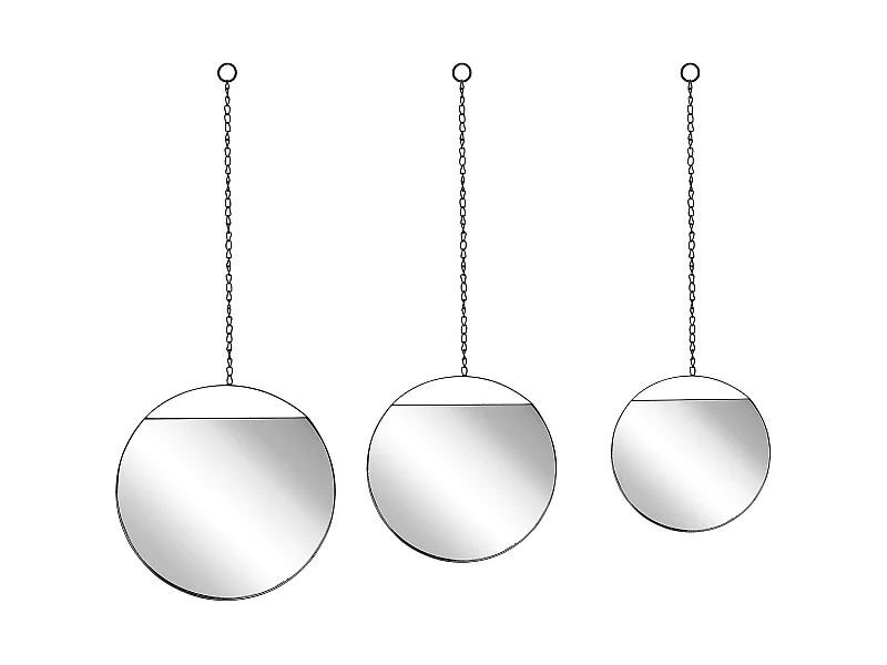 Miroir ODOS 33/29/24 cm 80/75/69 cm Métal Noir