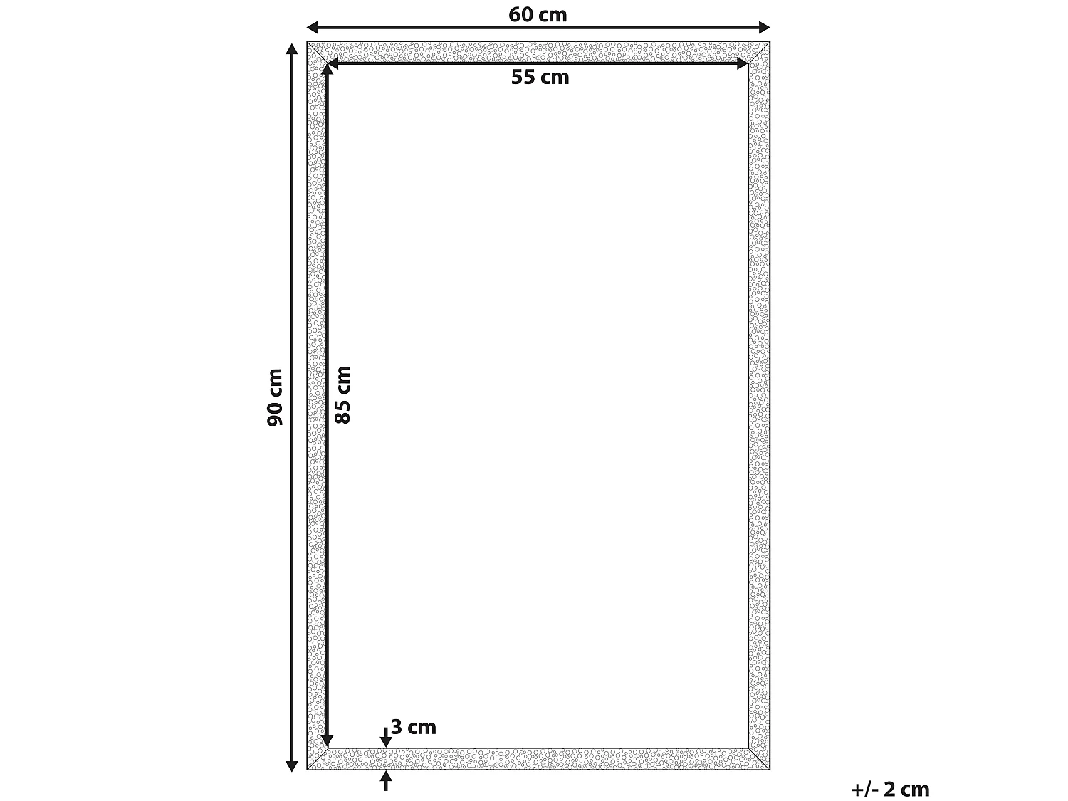 Eleganter Wandspiegel mit gemustertem Rahmen in Schwarz 60x90 cm Morlaix