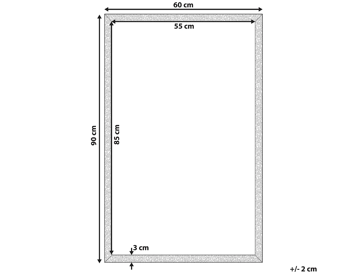 Miroir MORLAIX 60 cm 90 cm Noir