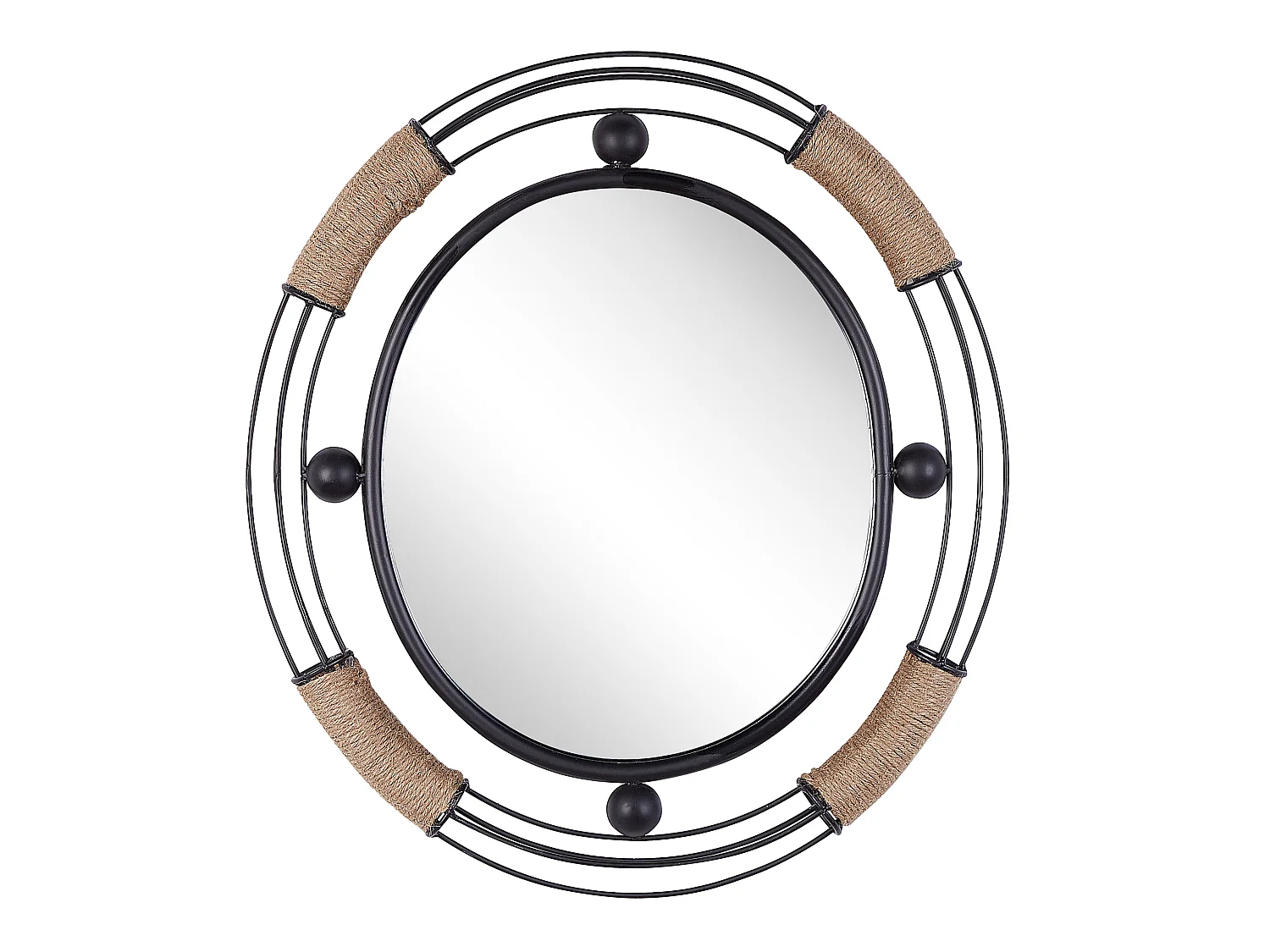 Miroir MOULINS 50 cm 55 cm Métal Noir