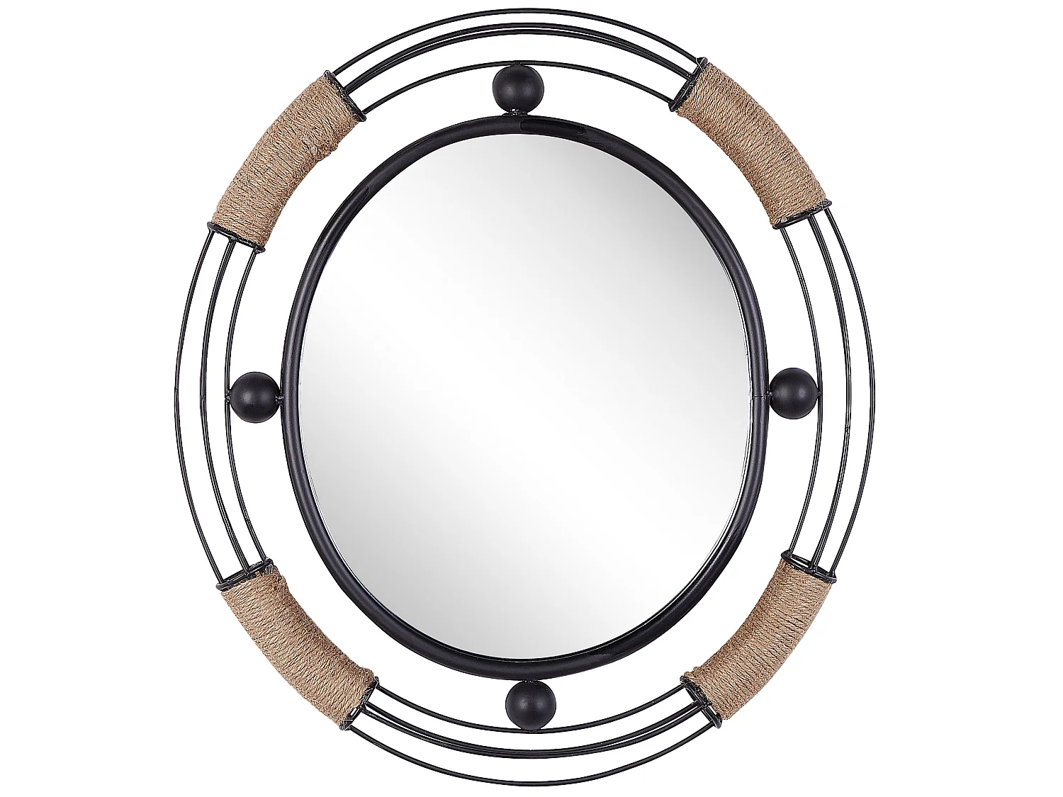 Wall Mirror MOULINS 50 cm 55 cm Metal Black