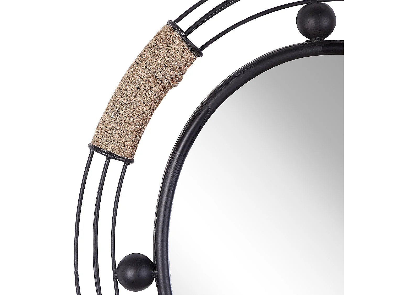 Wall Mirror MOULINS 50 cm 55 cm Metal Black