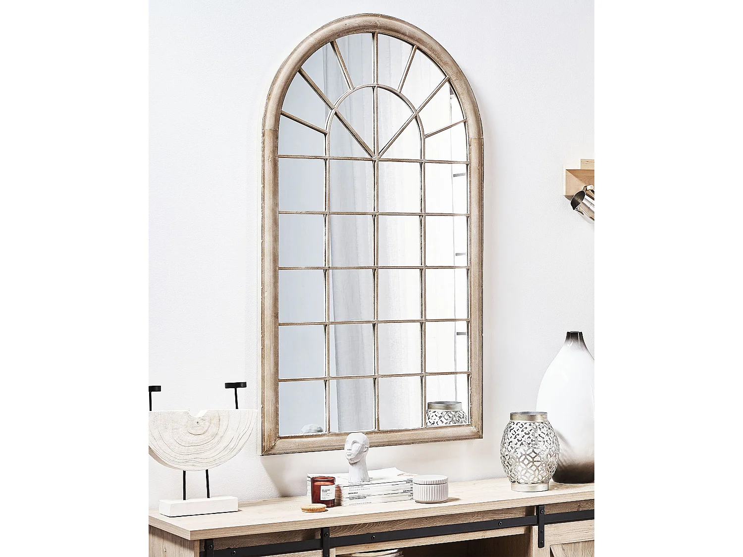 Espejo TREVOL 77 cm 130 cm Metal Beige