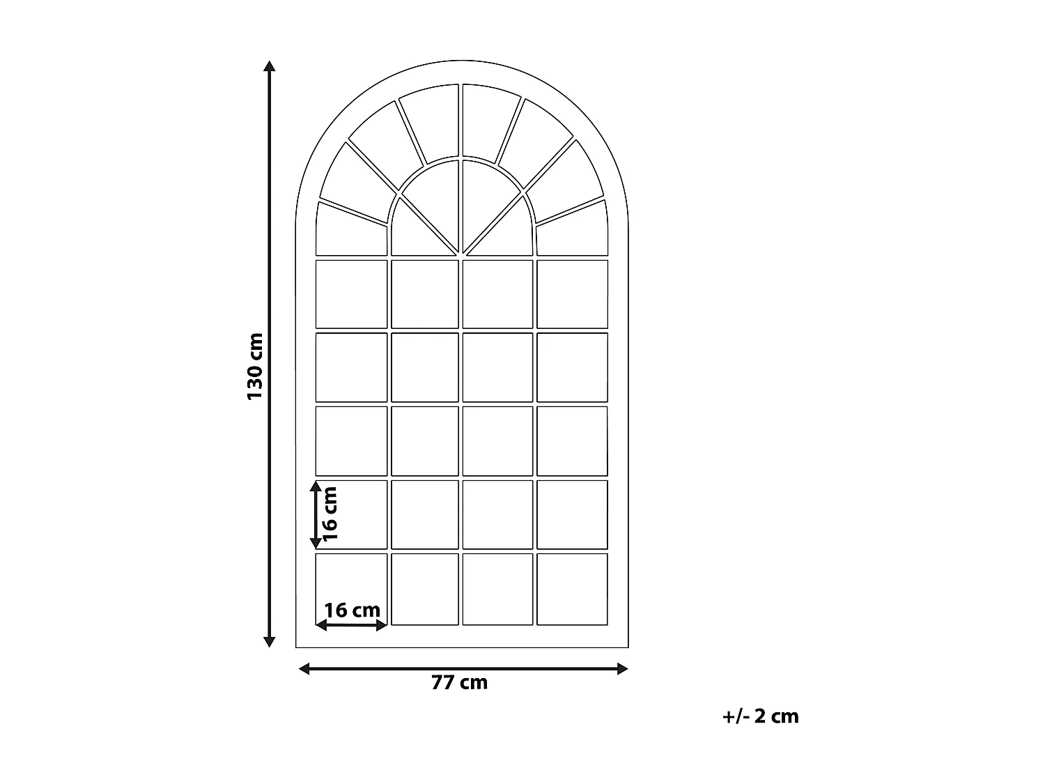 Miroir TREVOL 77 cm 130 cm Métal Beige