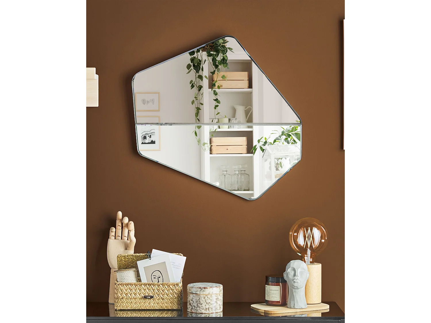 Miroir WARHEM 52 cm 54 cm Métal Argenté