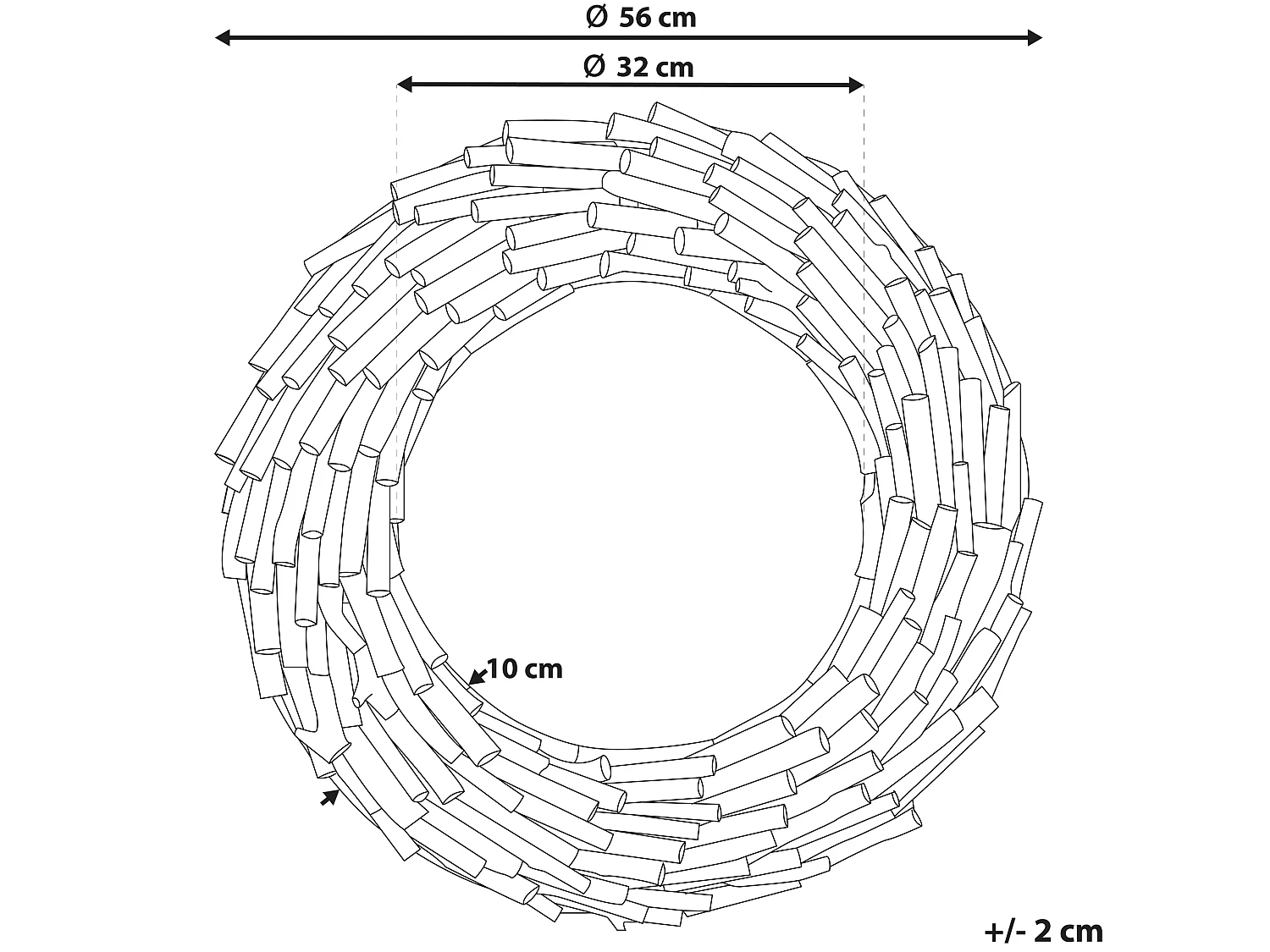 Wandspiegel KAYENTA 56 cm 56 cm Hout Natuurlijk