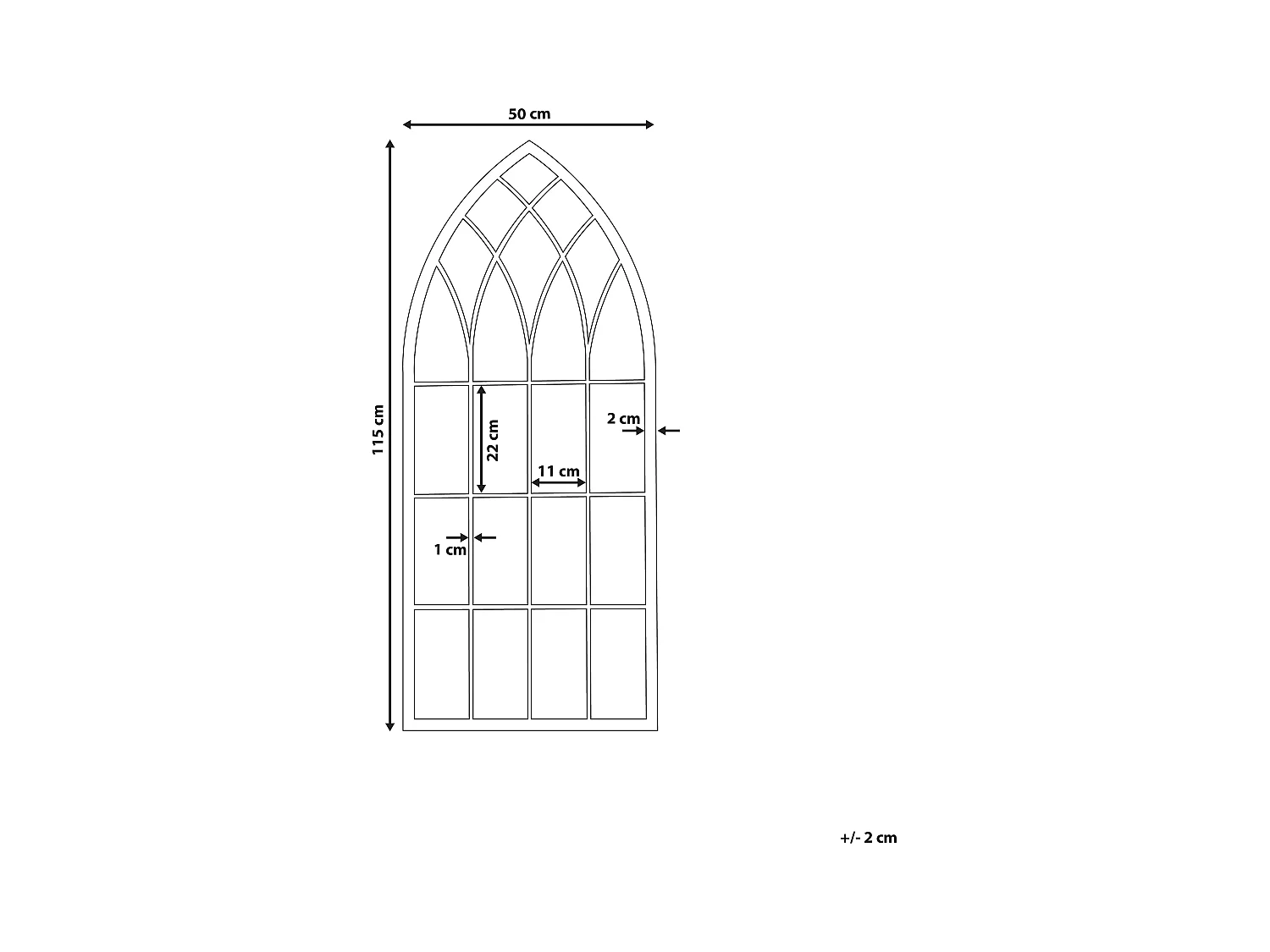 Miroir CASSEL 50 cm 115 cm Métal Noir