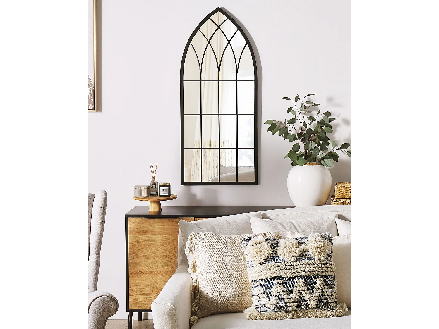 Wandspiegel CASSEL 50 cm 115 cm Metaal Zwart