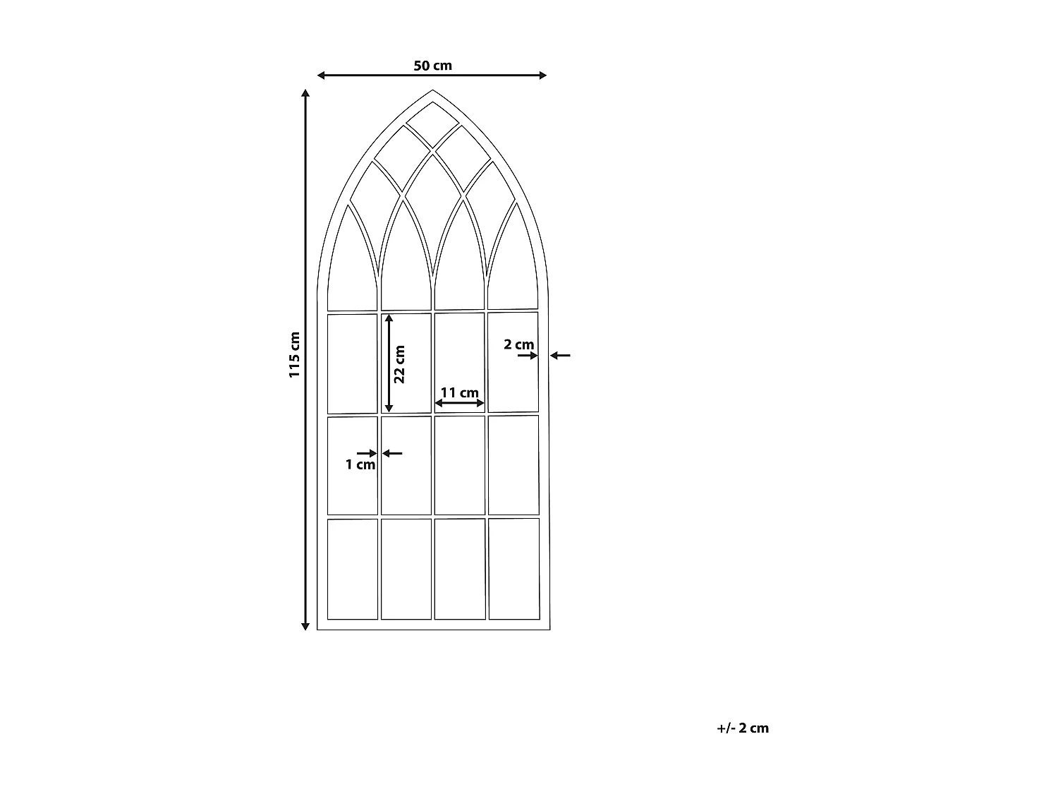 Wandspiegel CASSEL 50 cm 115 cm Metaal Zwart