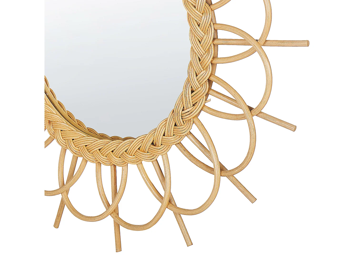 Wandspiegel TELAKIA 60 cm 60 cm Rattan Naturfarben