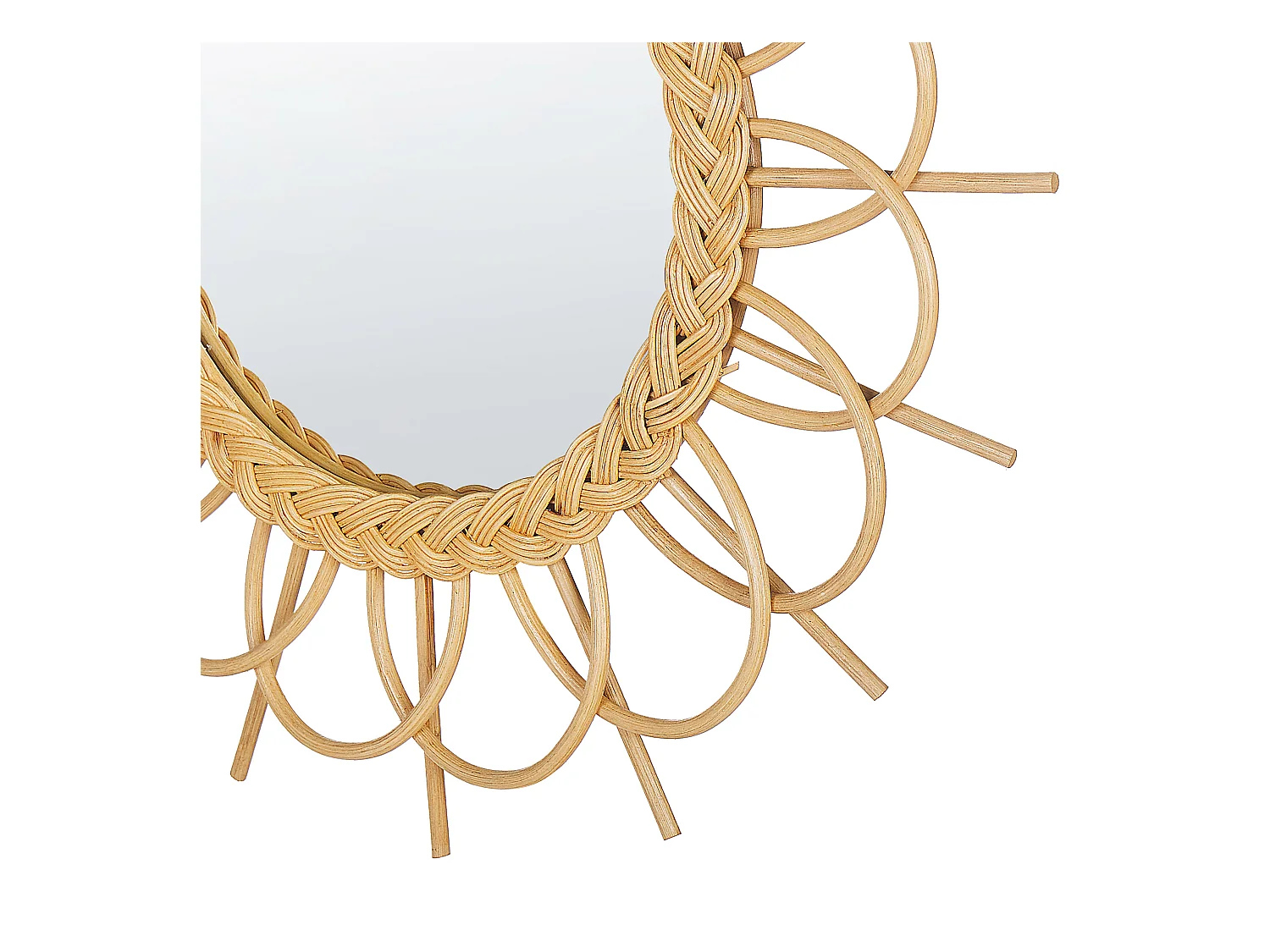 Wandspiegel TELAKIA 60 cm 60 cm Rotan Natuurlijk