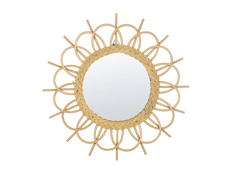 Wandspiegel TELAKIA 60 cm 60 cm Rotan Natuurlijk