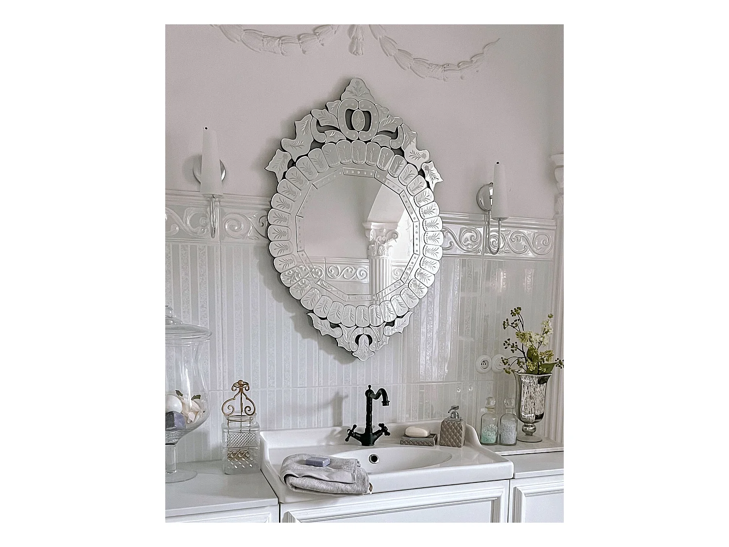 Wandspiegel CRAON 67 cm 100 cm Zilver