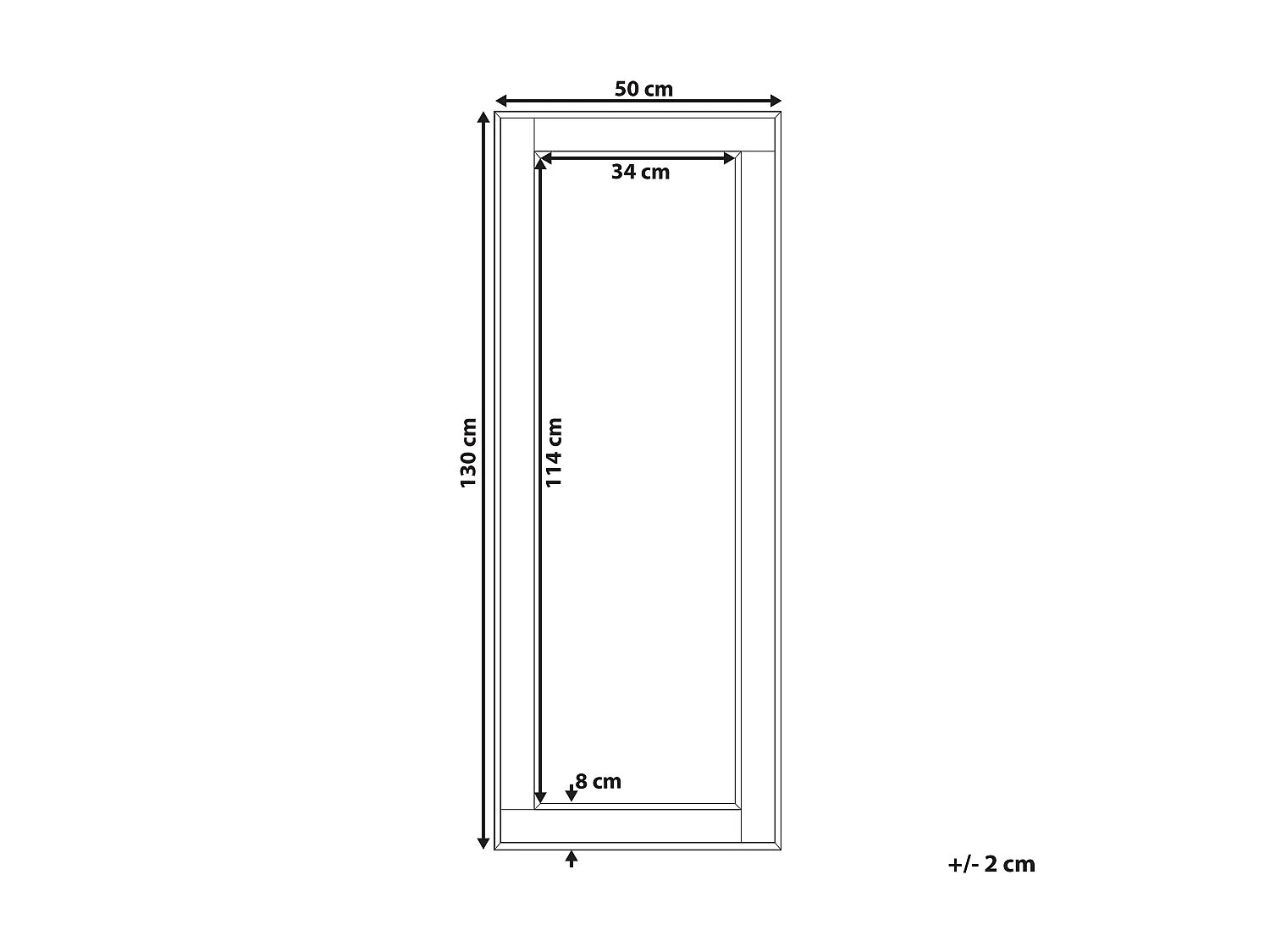 Wandspiegel mit verspiegeltem Rahmen silber / gold rechteckig 50x130 cm Fenioux