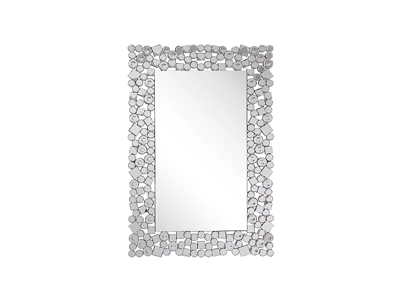 Moderner Wandspiegel mit Rahmen in Silber rechteckig 60x90 cm Mernel