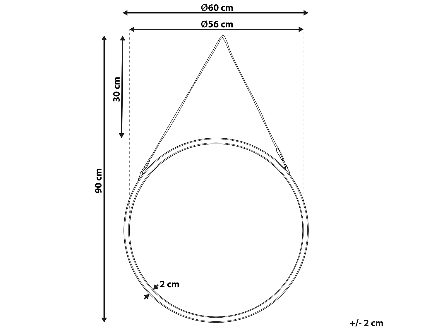 Lustro ścienne AUTUN 60 cm 60 cm Metal Złoty