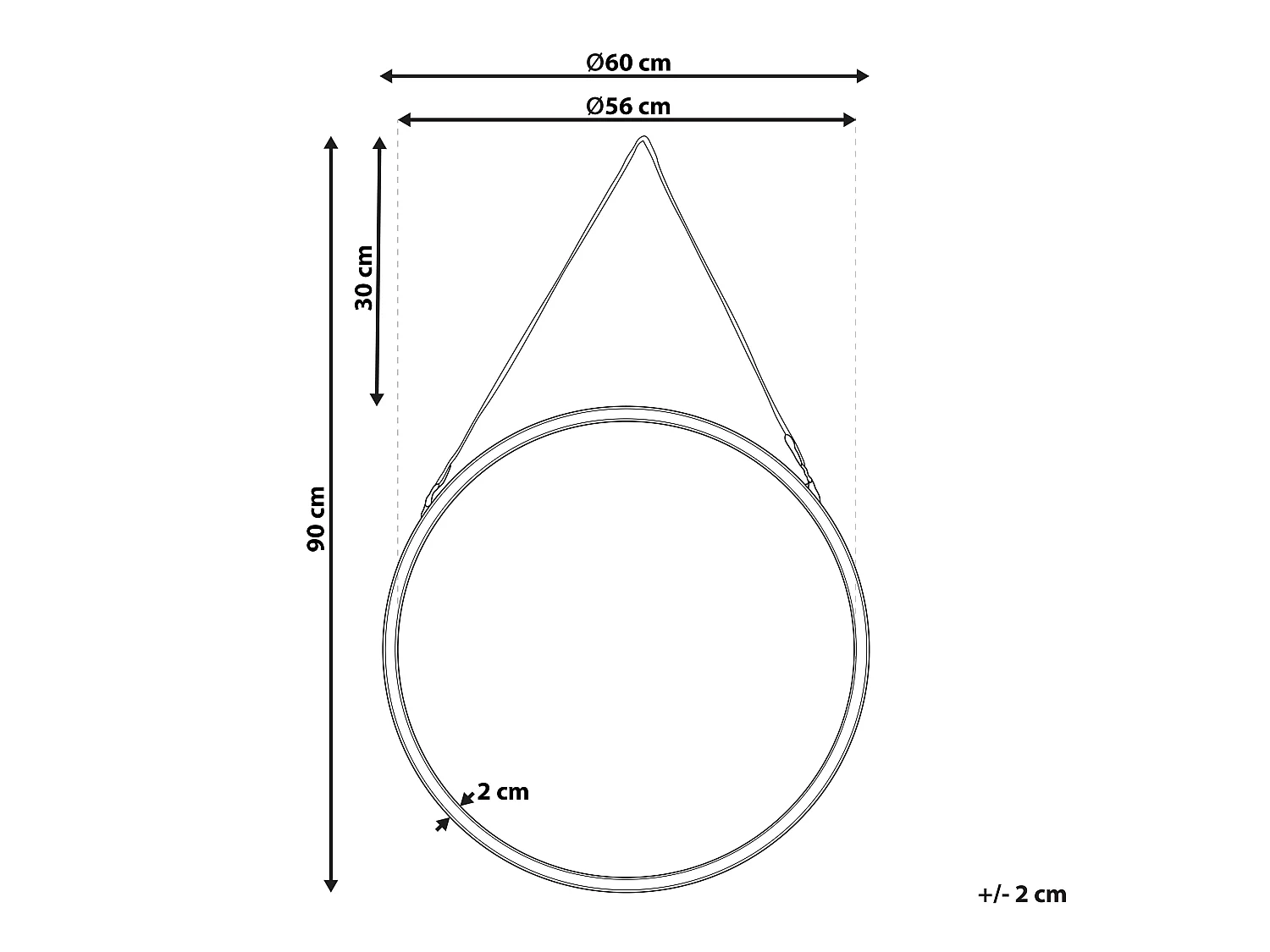 Espejo AUTUN 60 cm 60 cm Metal Dorado