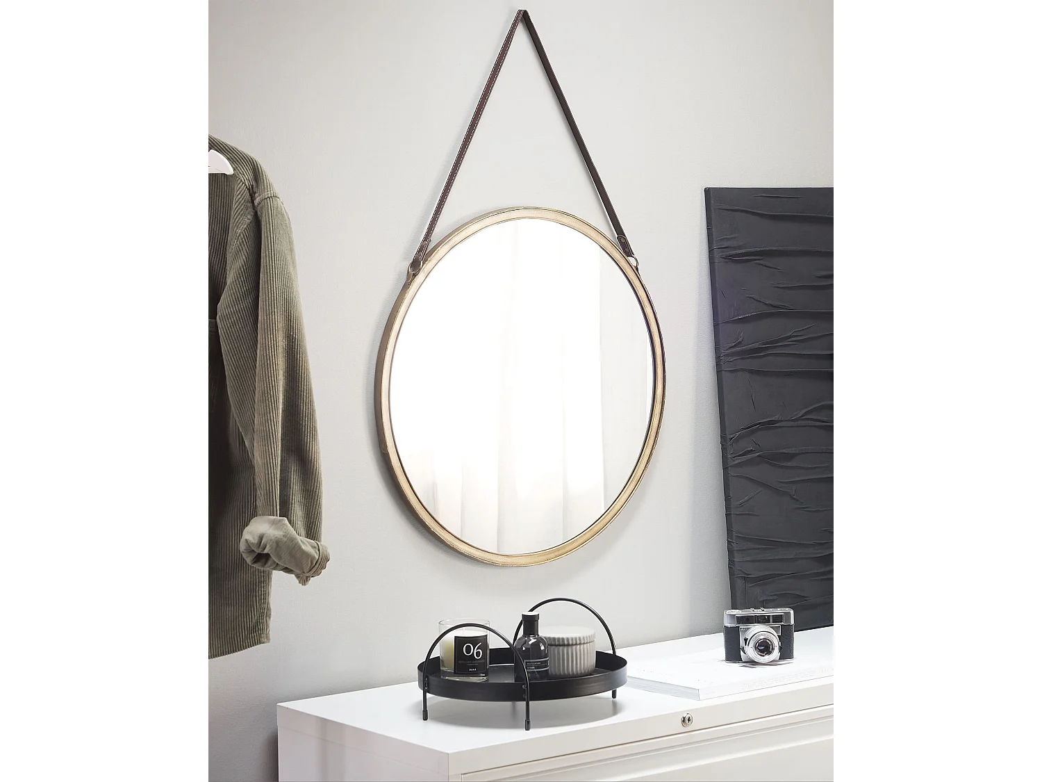 Lustro ścienne AUTUN 60 cm 60 cm Metal Złoty