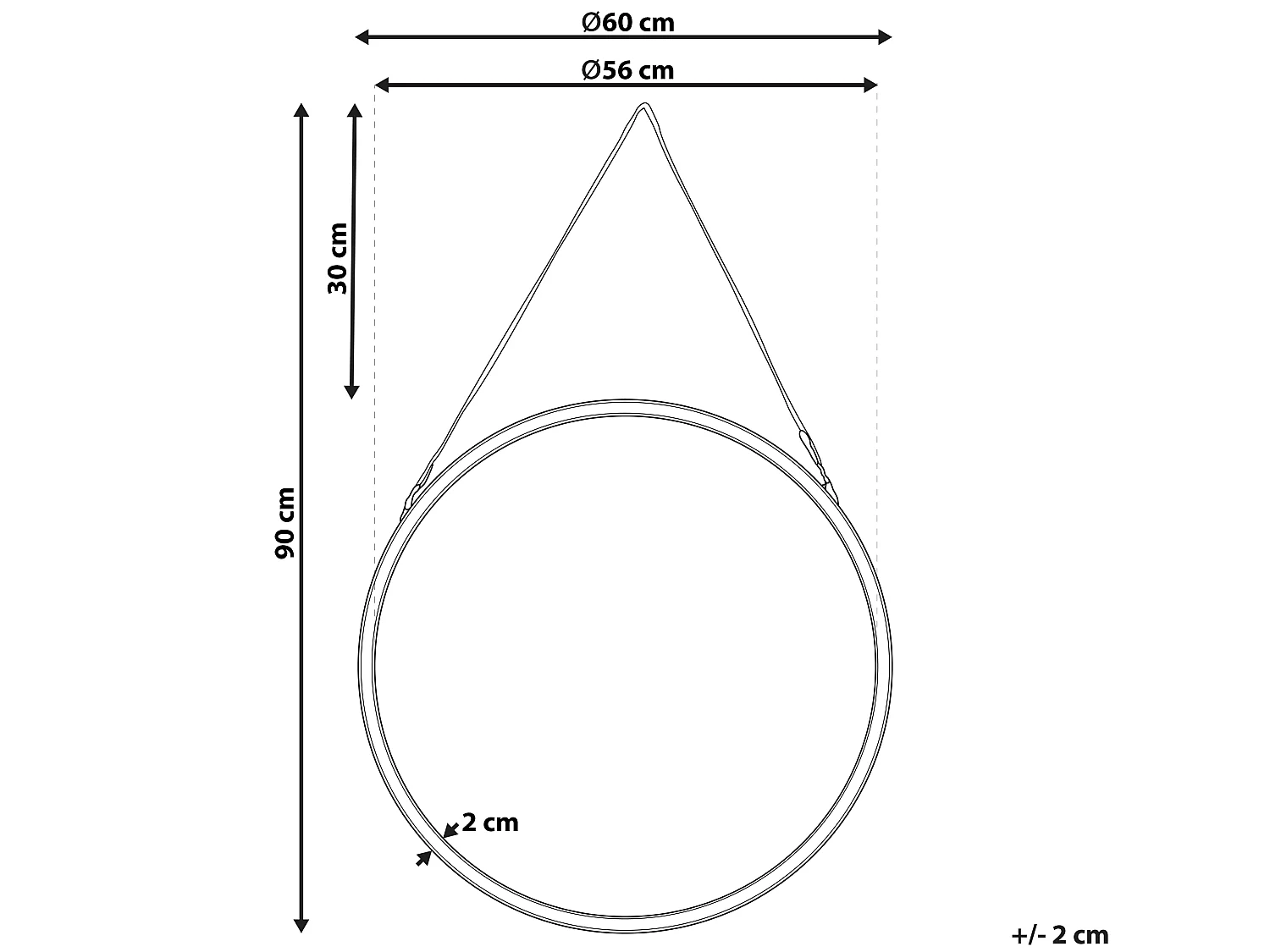 Espelho AUTUN 60 cm 60 cm Metal Dourado