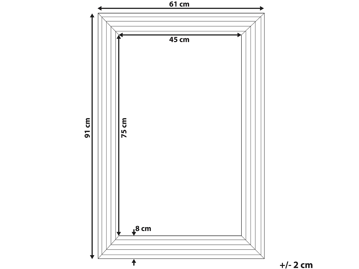 Miroir CHATAIN 61 cm 91 cm Argenté