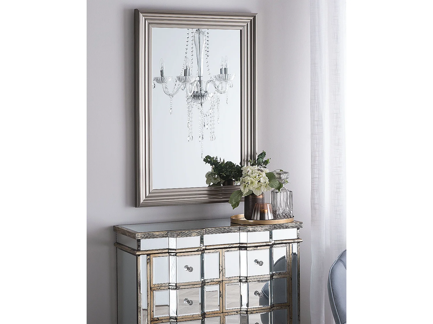 Wandspiegel CHATAIN 61 cm 91 cm Silber