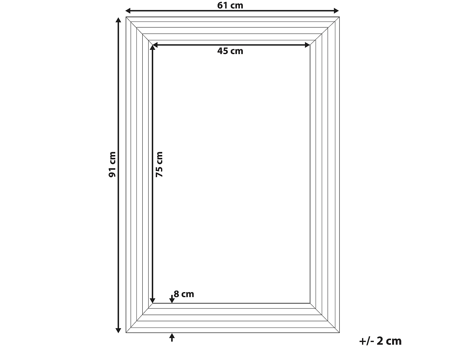 Miroir CHATAIN 61 cm 91 cm Argenté