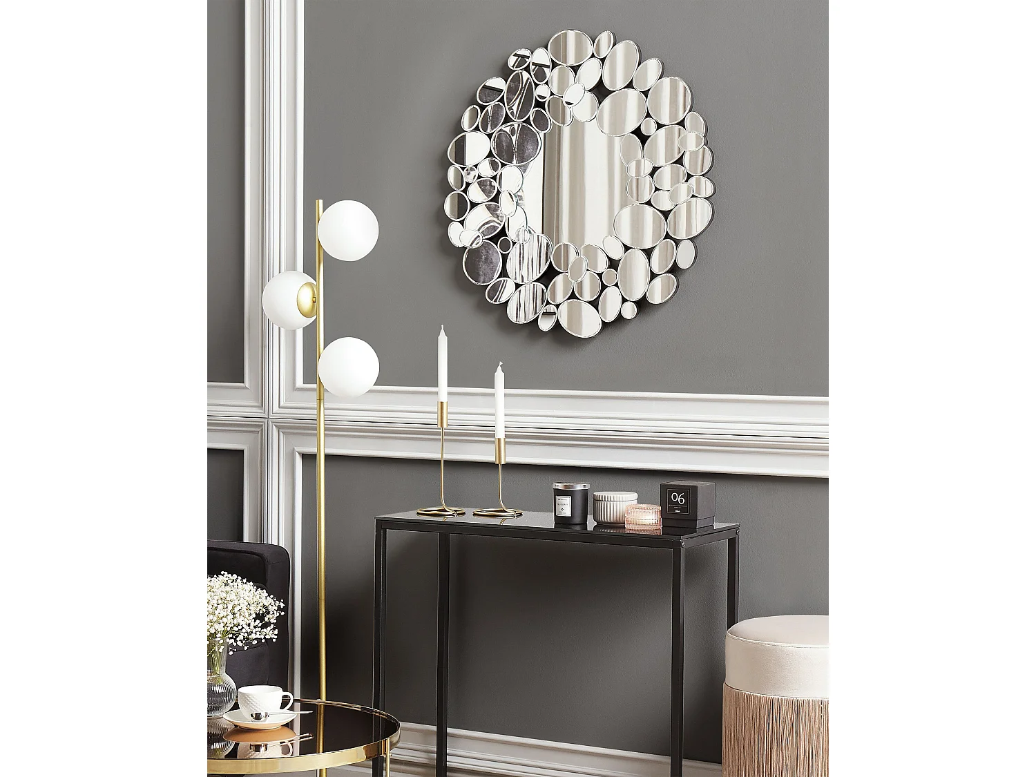 Wandspiegel 70 cm Zilver LIMOGES