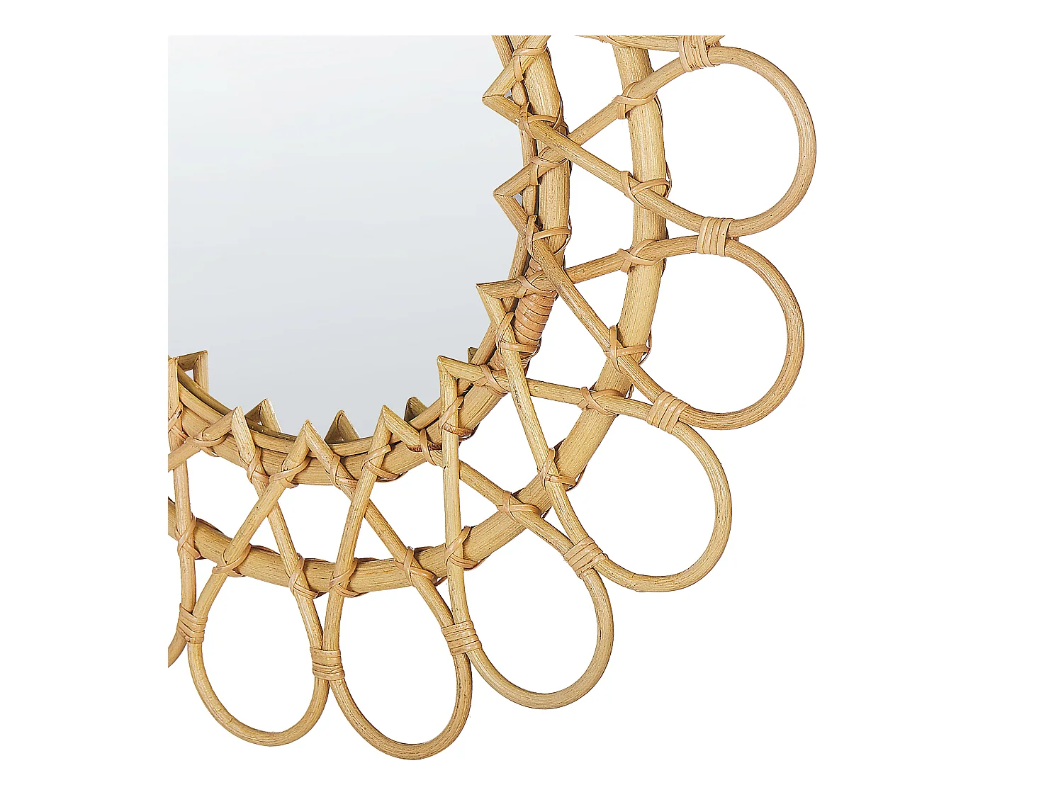 Wandspiegel BABAI 60 cm 60 cm Rotan Natuurlijk