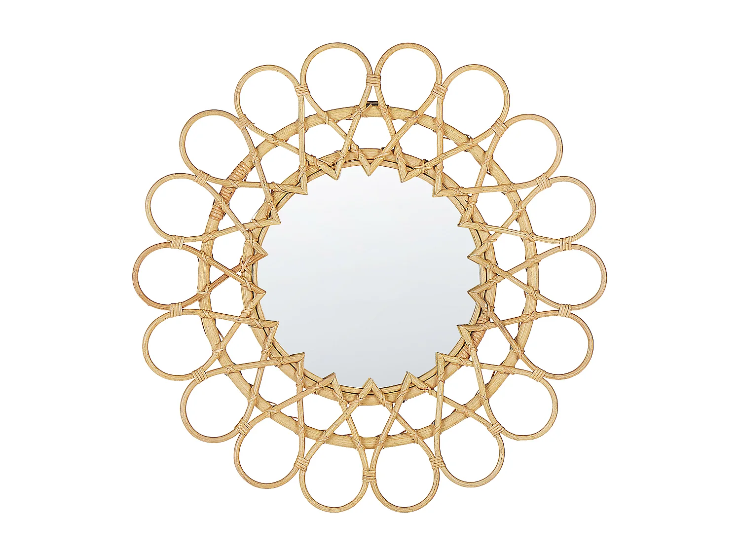 Miroir BABAI 60 cm 60 cm Rotin Naturel