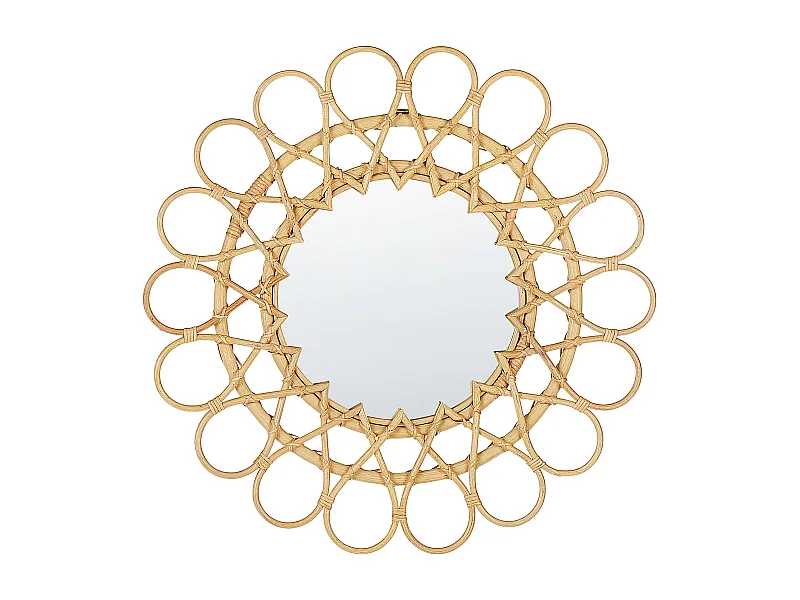 Miroir BABAI 60 cm 60 cm Rotin Naturel