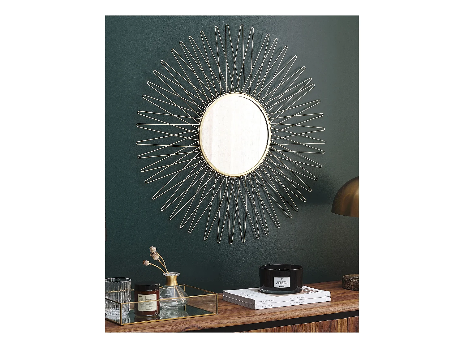 Espejo SAUMUR 70 cm 70 cm Metal Dorado