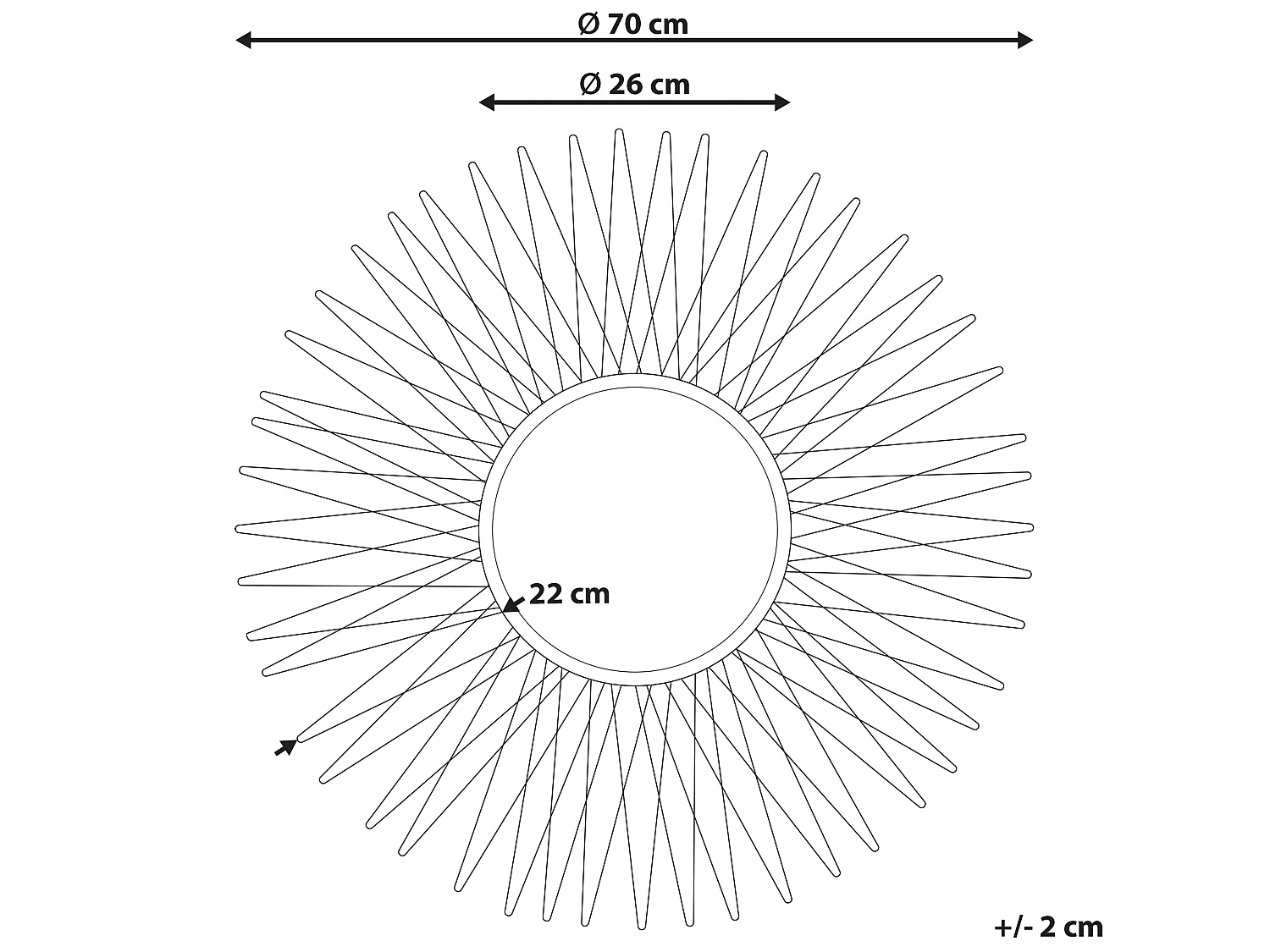 Lustro ścienne SAUMUR 70 cm 70 cm Metal Złoty