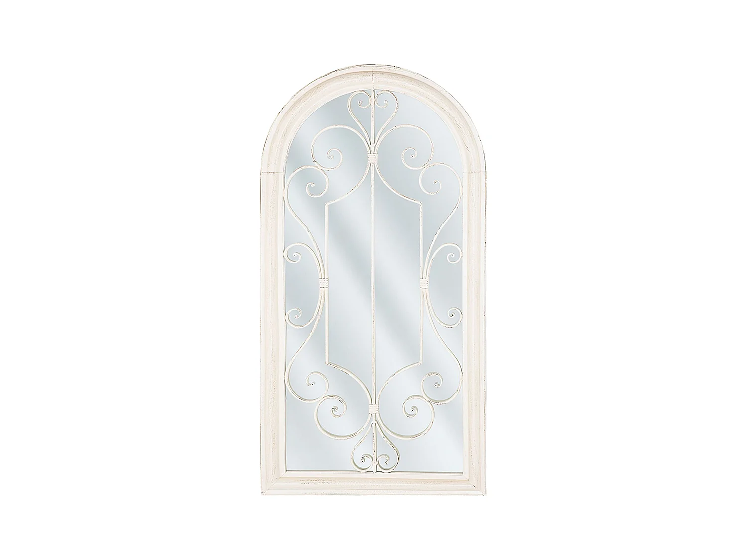 Miroir CAMPEL 49 cm 97 cm Métal Blanc cassé