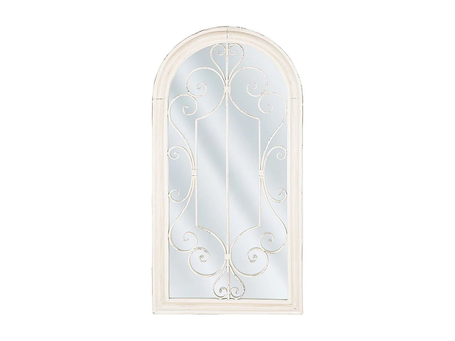 Miroir CAMPEL 49 cm 97 cm Métal Blanc cassé