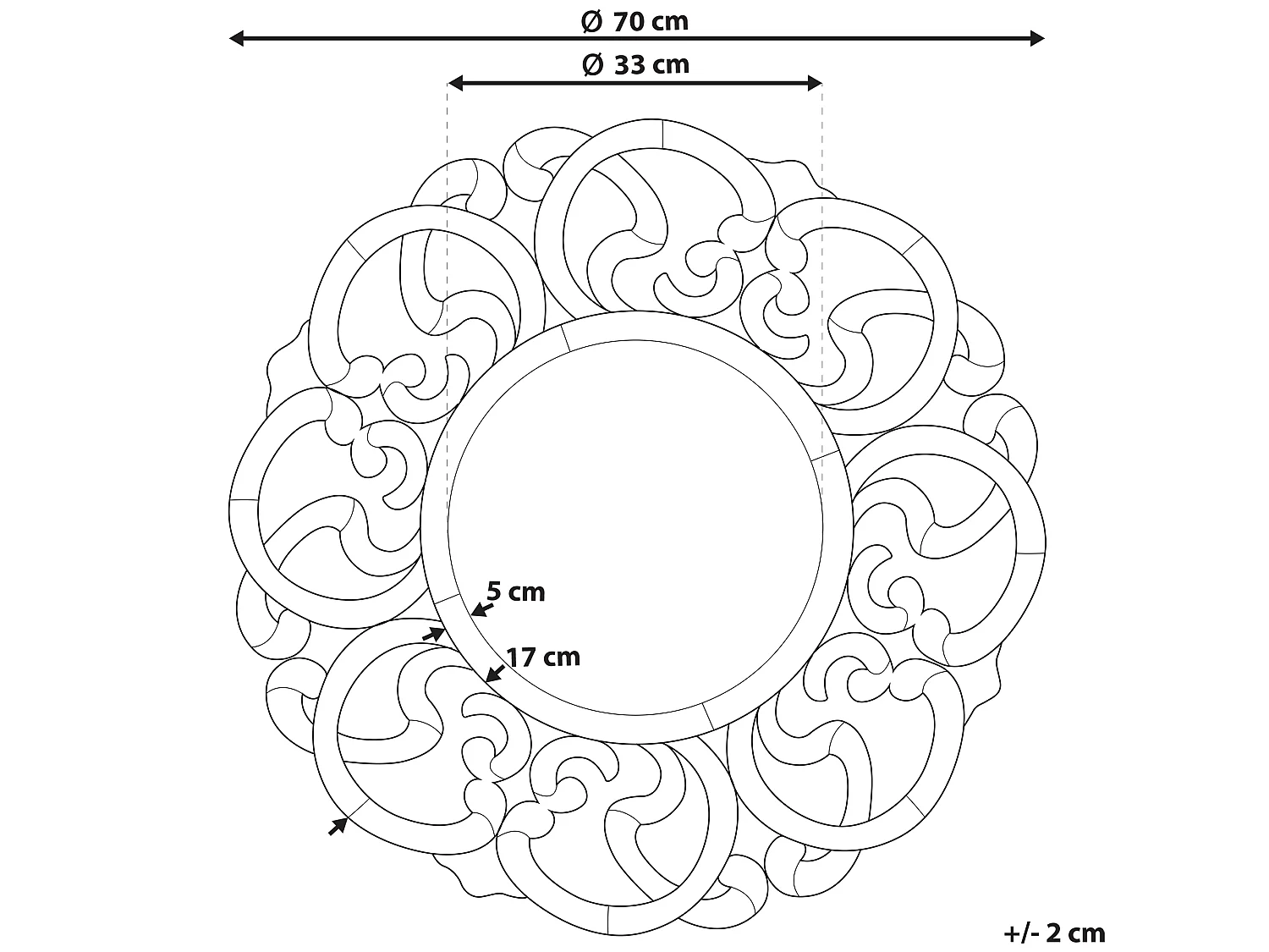 Espejo MORNAIX 70 cm 70 cm Plateado