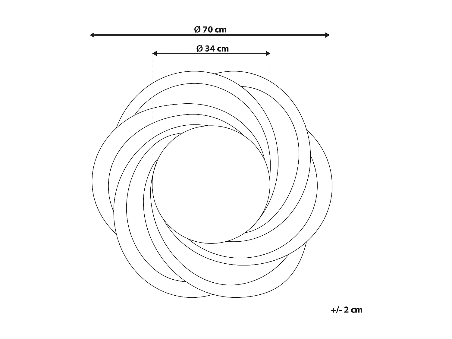 Miroir TREBAN 70 cm 70 cm Argenté