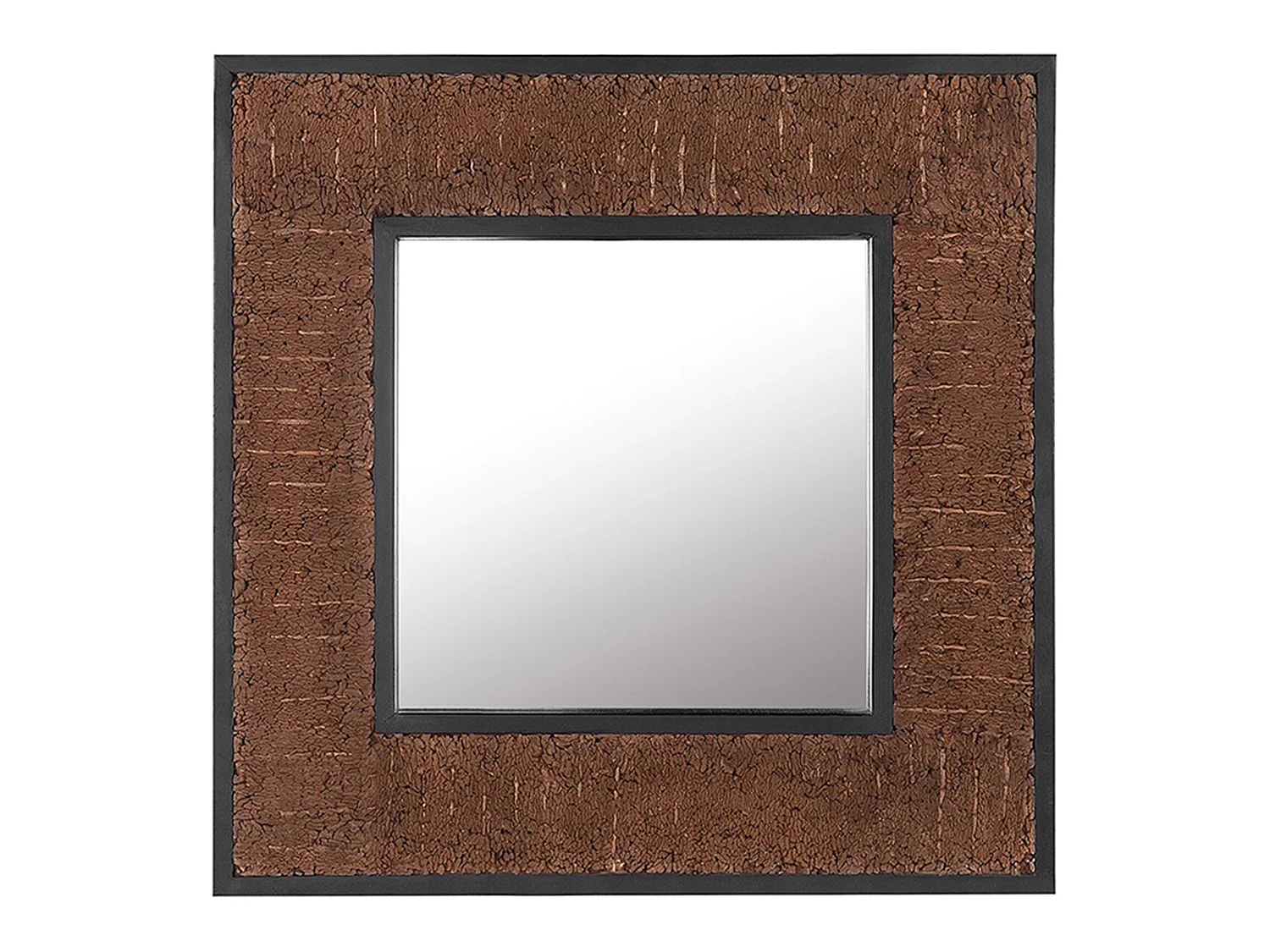 Miroir BOISE 60 cm 60 cm Teck Marron foncé