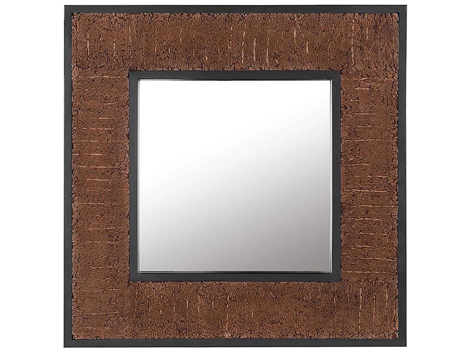 Miroir BOISE 60 cm 60 cm Teck Marron foncé