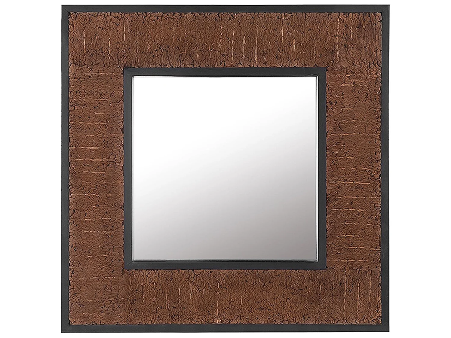 Miroir BOISE 60 cm 60 cm Bois Marron foncé