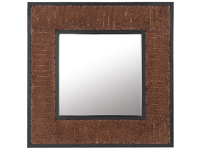 Miroir BOISE 60 cm 60 cm Teck Marron foncé
