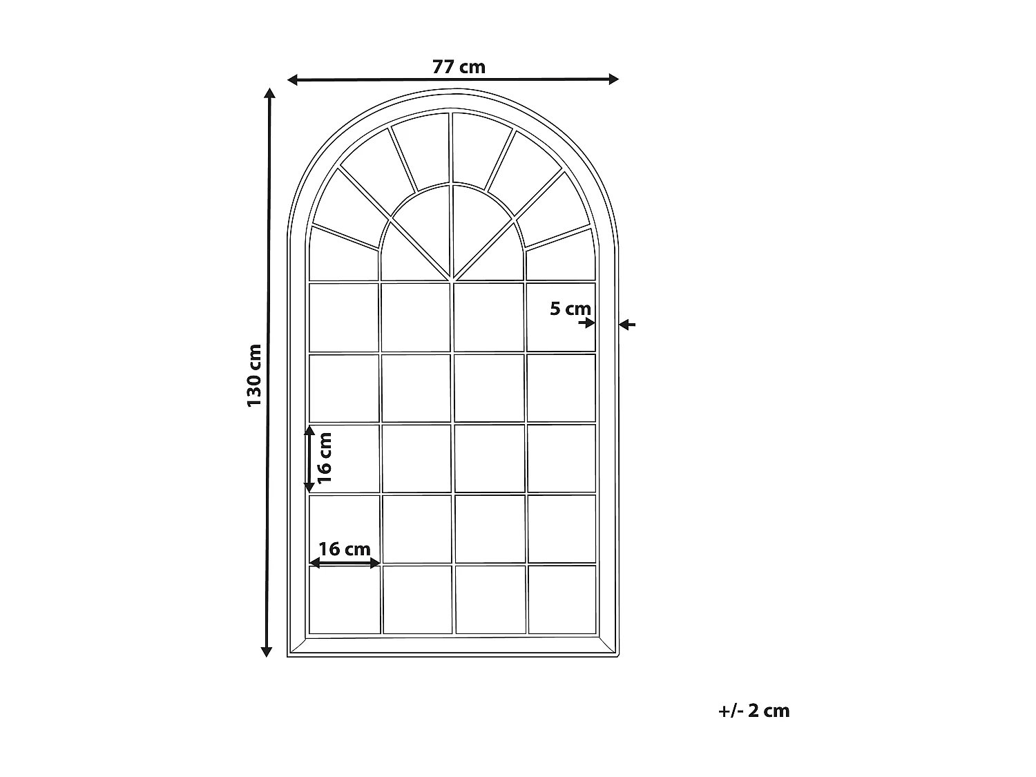 Miroir TREVOL 77 cm 130 cm Métal Noir