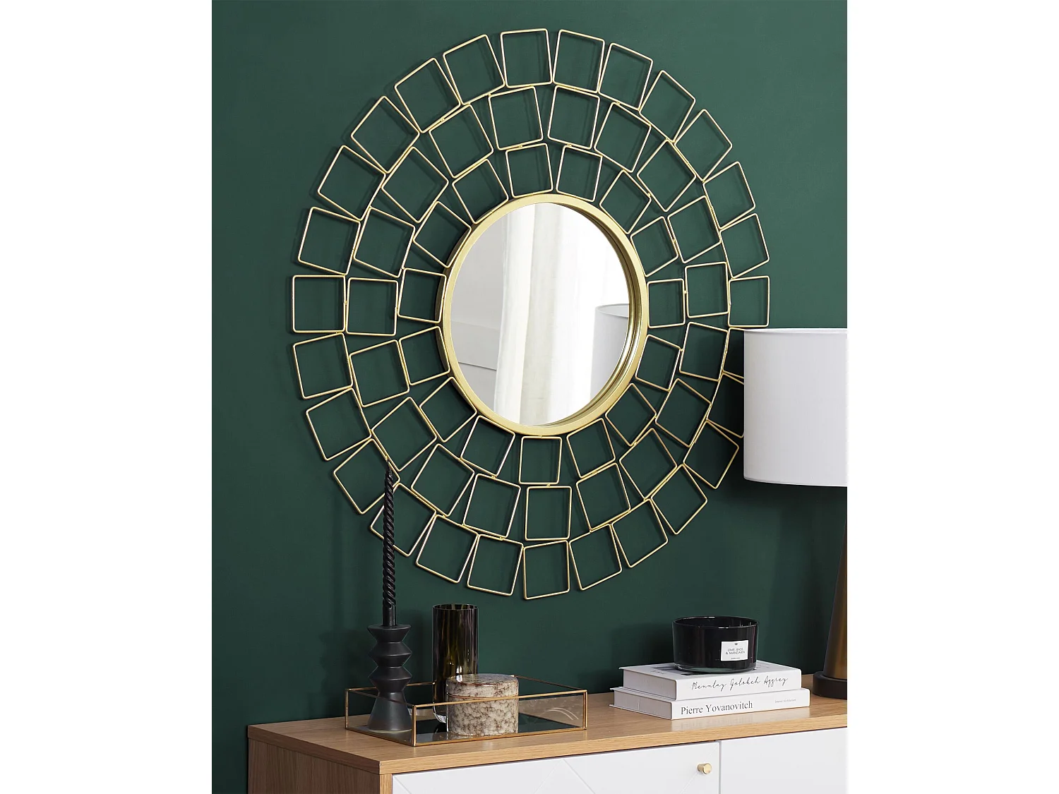 Wandspiegel LABRIT 90 cm 90 cm Metaal Goud