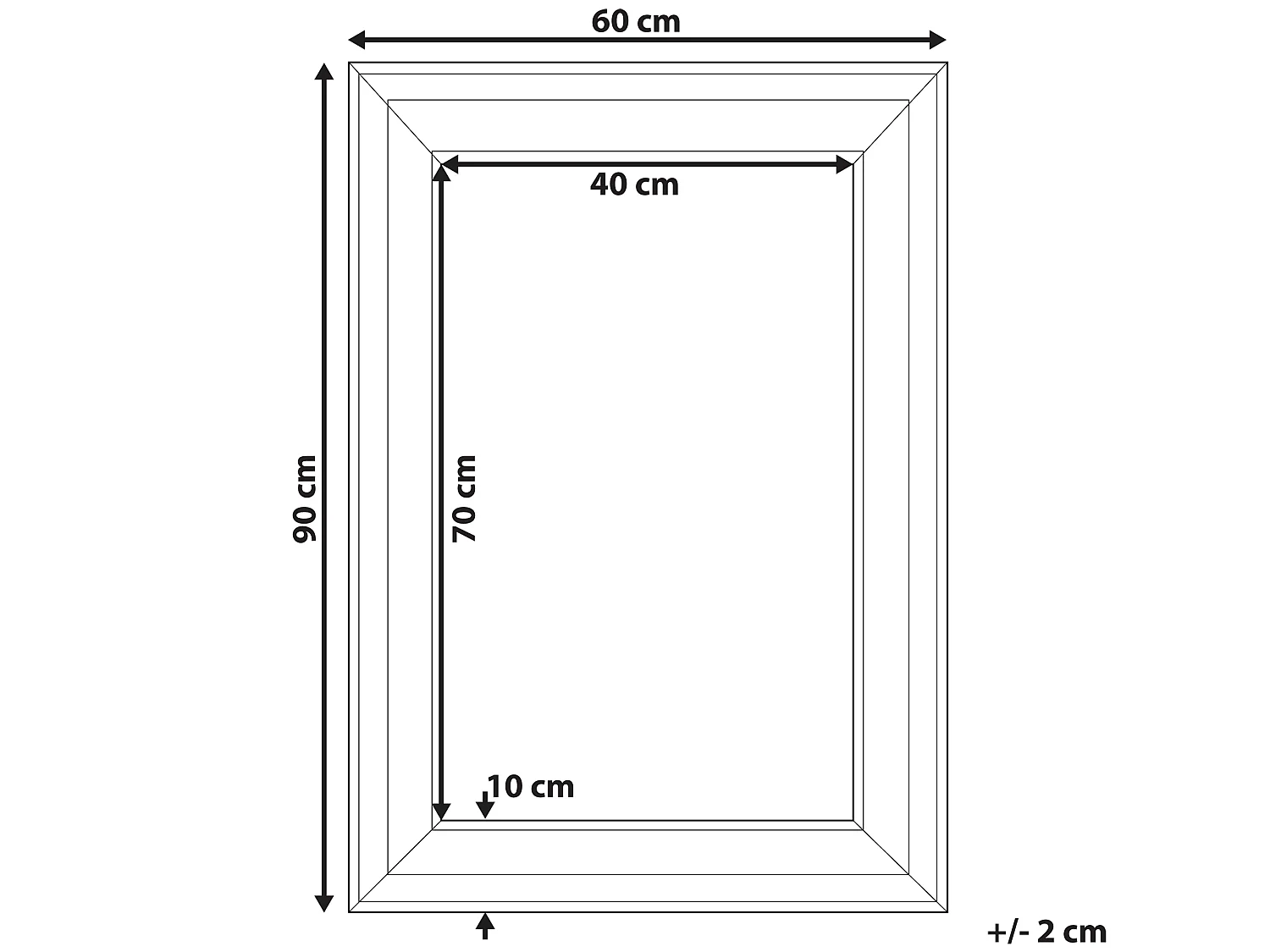 Specchio LUNEL 60 cm 90 cm Nero