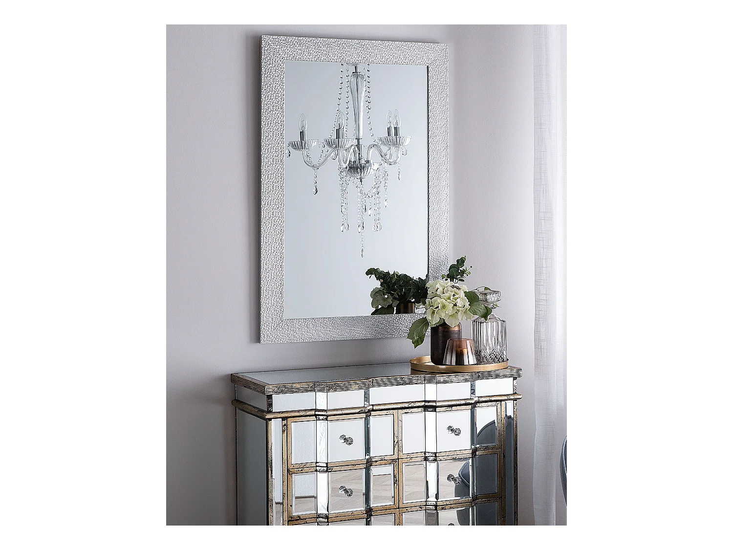 Moderner Spiegel Muster silbern Wandspiegel Mervent