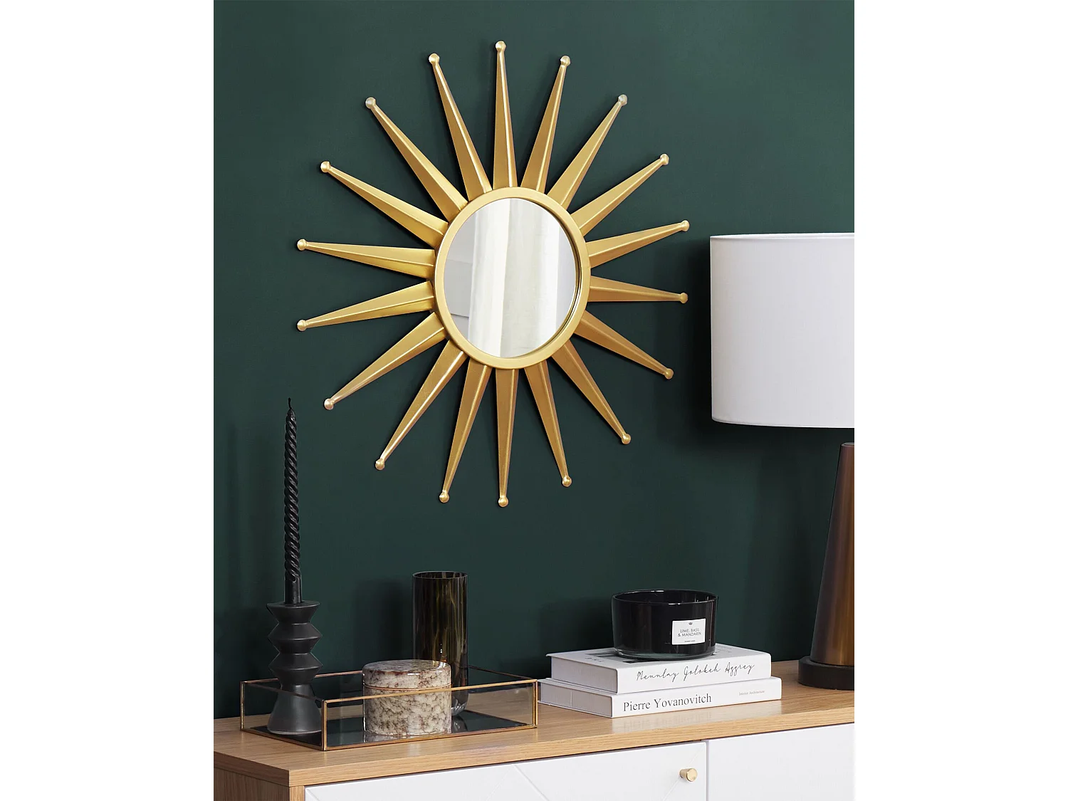 Wandspiegel PERELLI 60 cm 60 cm Metaal Goud