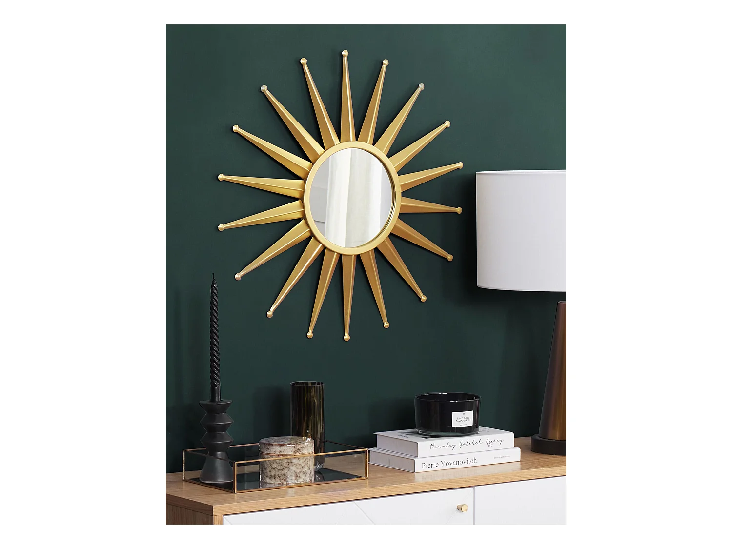 Spiegel Sonnenstrahlen rund gold dia. 60 Perelli