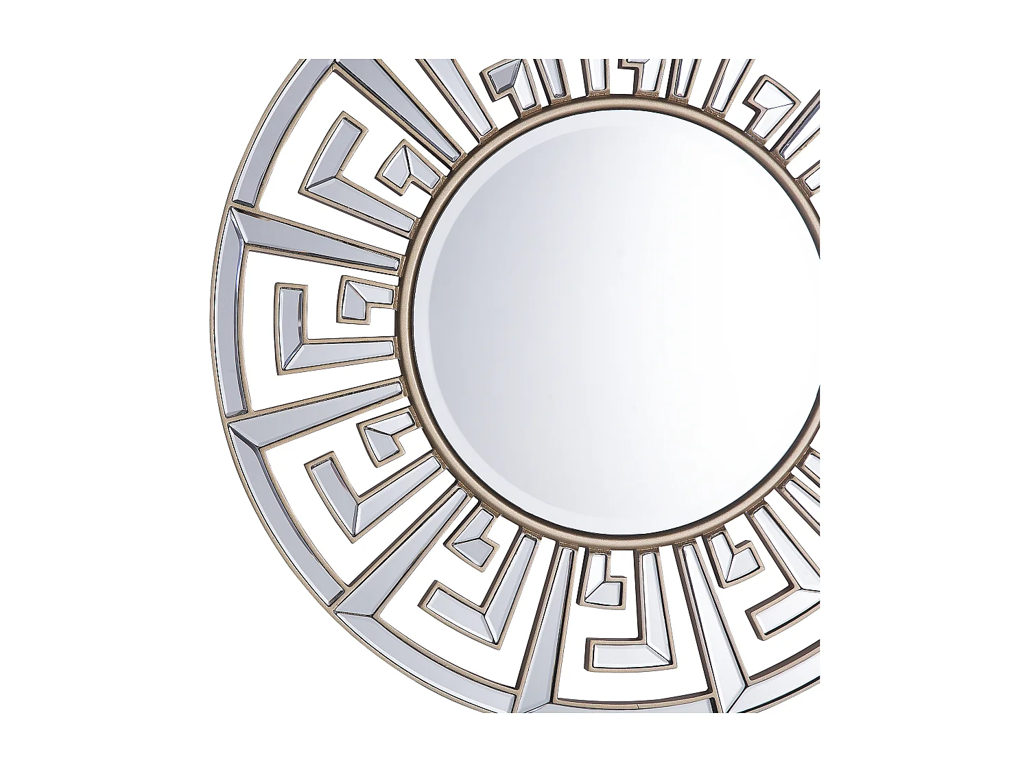 Wandspiegel im Glamour Stil rund dia. 70 cm gold Flers