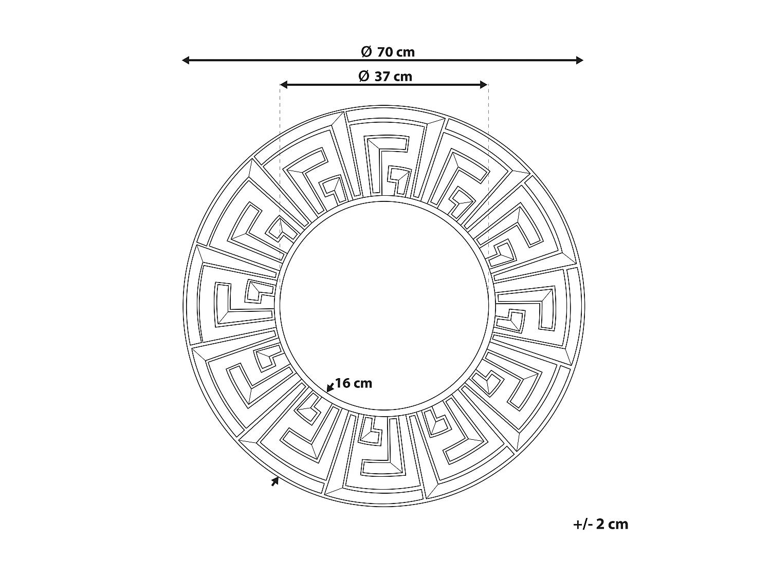 Wandspiegel FLERS 70 cm 70 cm Metaal Goud