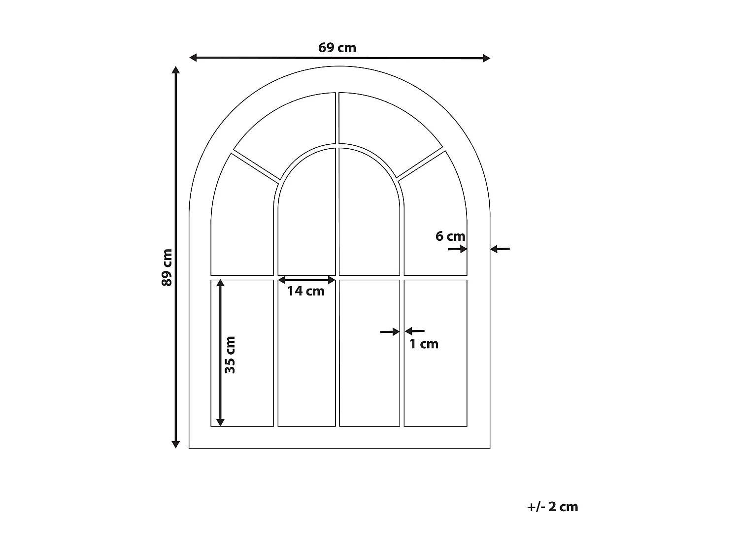Miroir EMBRY 69 cm 89 cm Métal Noir